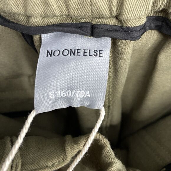 NO ONE ELSE by Chuu Unisex Belted Pants Small Green Cotton Wide leg Pull on NEW - Picture 10 of 15